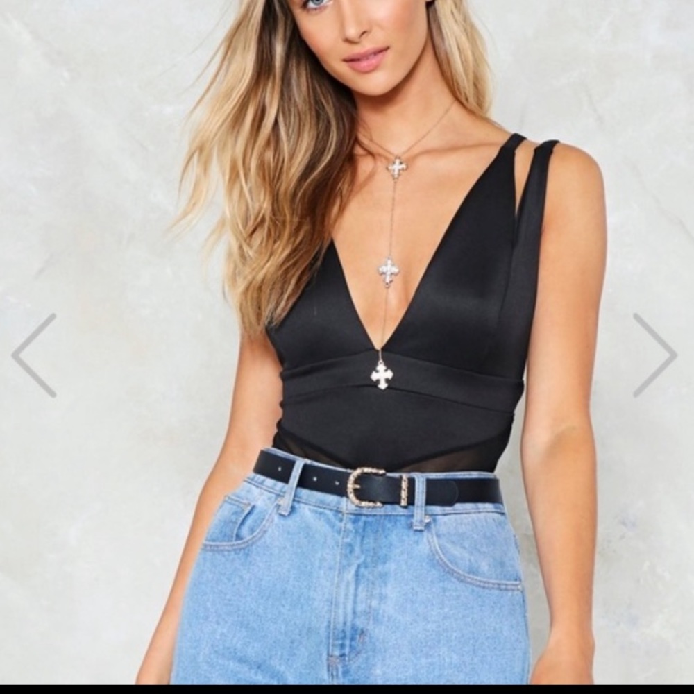 ◾️NWT Nasty Gal Mesh Cutout  Bodysuit◾️